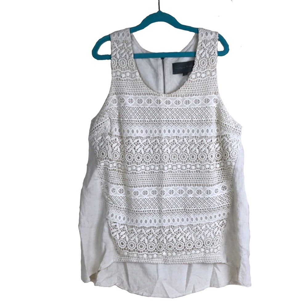 Sunday In Brooklyn Cream Knit Tank Top Anthro M